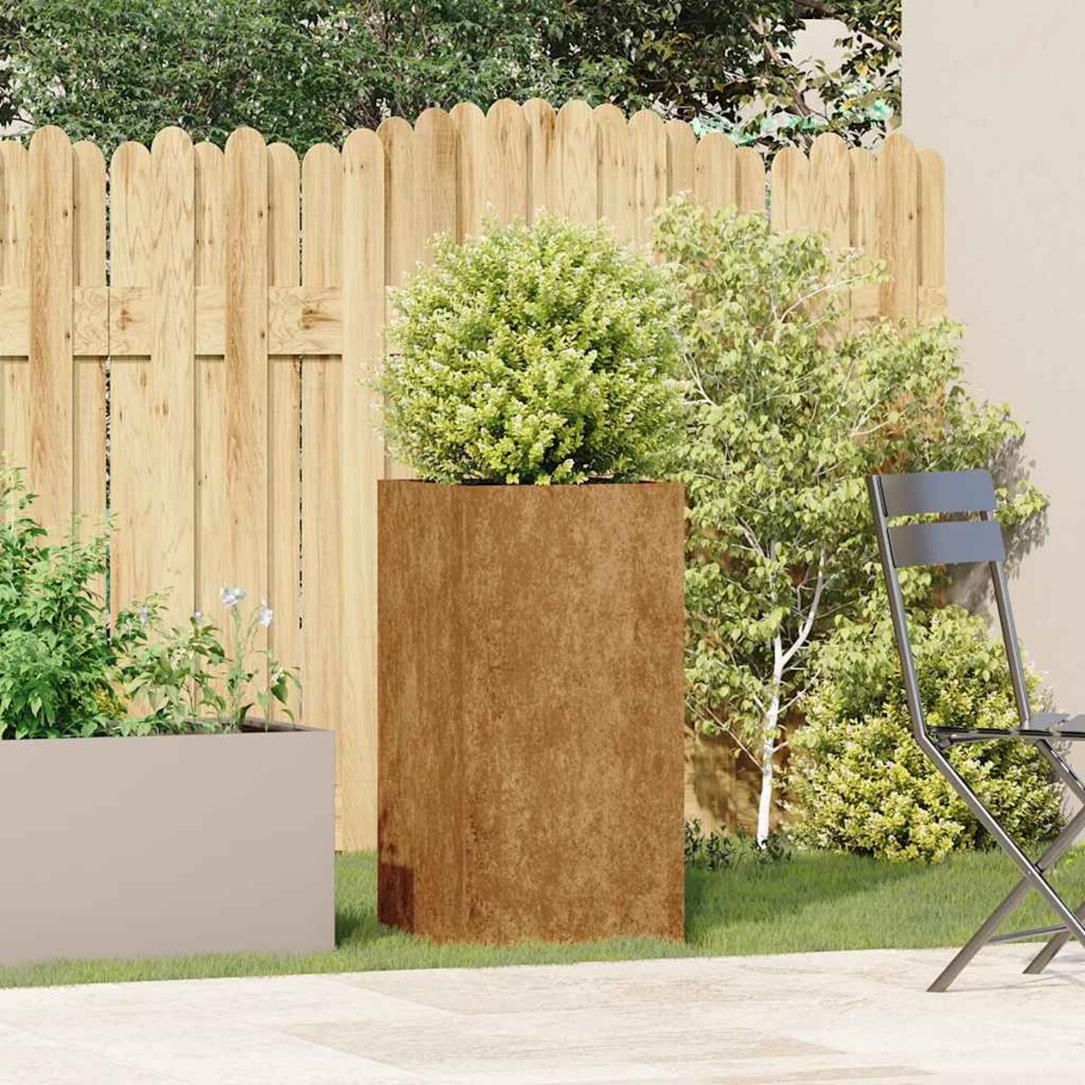 vidaXL Doniczka Rusty 40x40x80 cm Stal nierdzewna