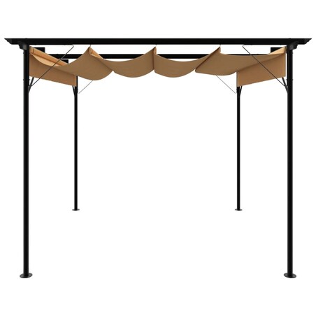 vidaXL Pergola ogrodowa ze zwijanym dachem, taupe, 3x3 m, 180 g/m²