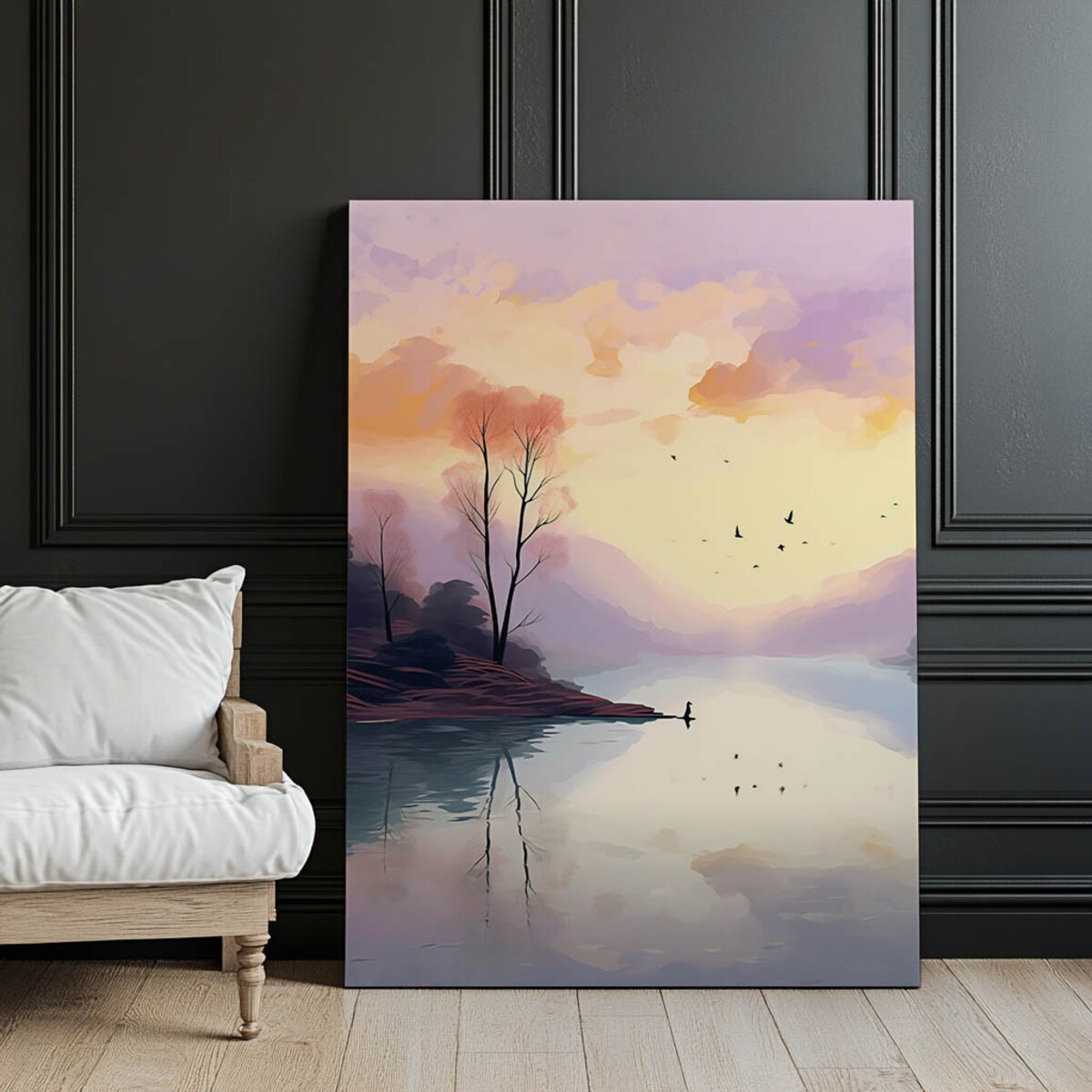 Pastelowy krajobraz, 50x70 cm, bez ramy, płótno premium na blejtramie