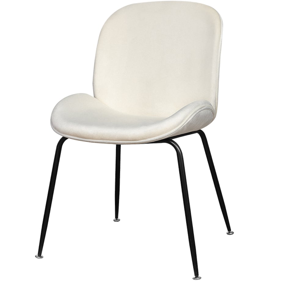 Krzesło tapicerowane welurowe do salonu jadalni beżowe