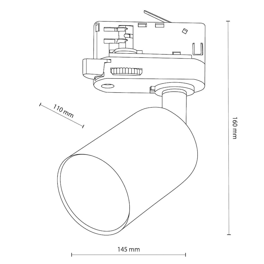 Reflektor do szynoprzewodu 3-fazowego Tracer 4850 TK Lighting metalowy czarny