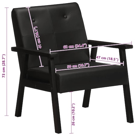vidaXL Fotel, czarny, skóra naturalna