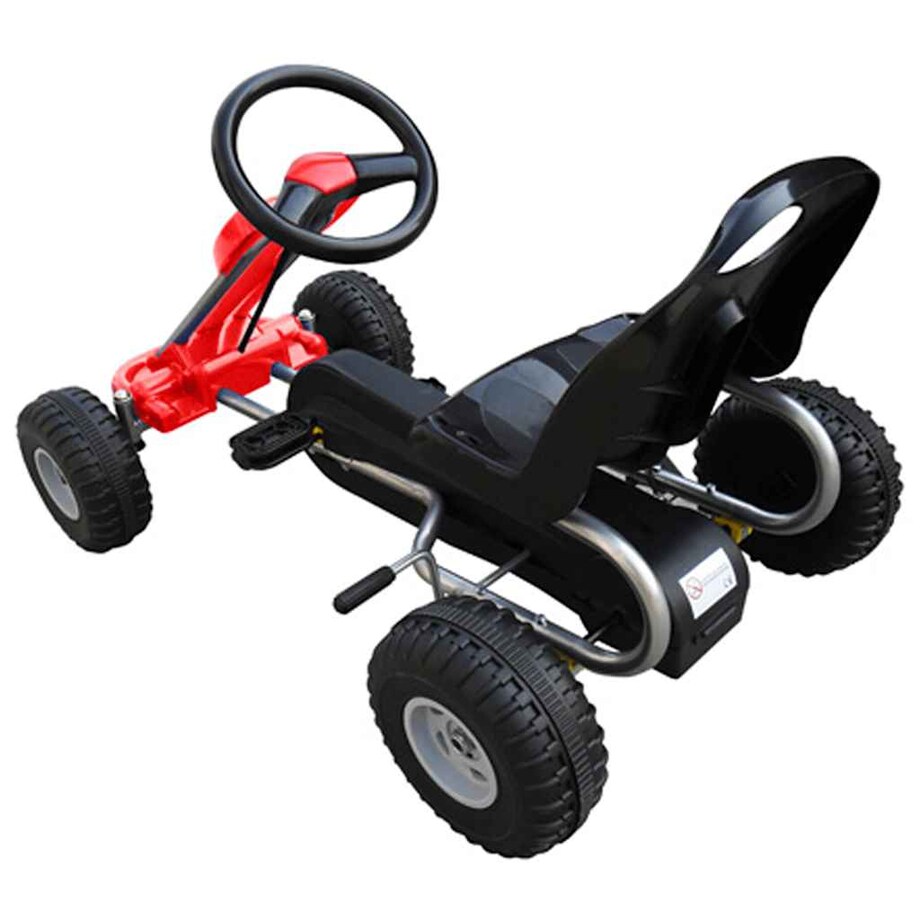 vidaXL Gokart z pedałami, czerwony
