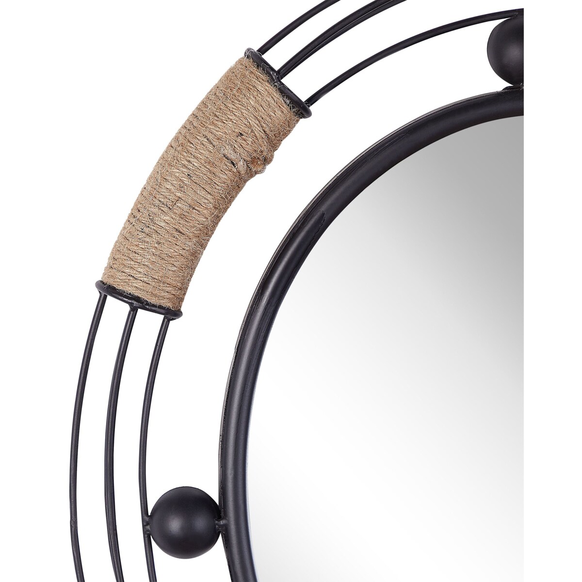 Metalowe lustro ścienne 55 x 50 cm czarne MOULINS