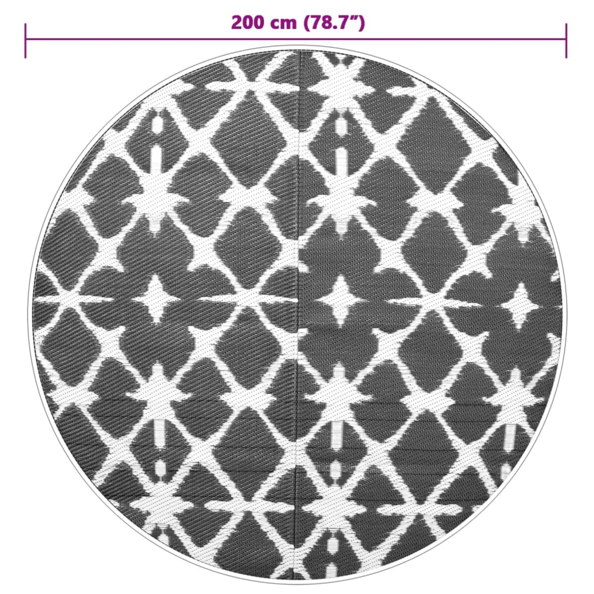 vidaXL Dywan na zewnątrz, ARAKIL niebiesko-biały, Ø200 cm, PP
