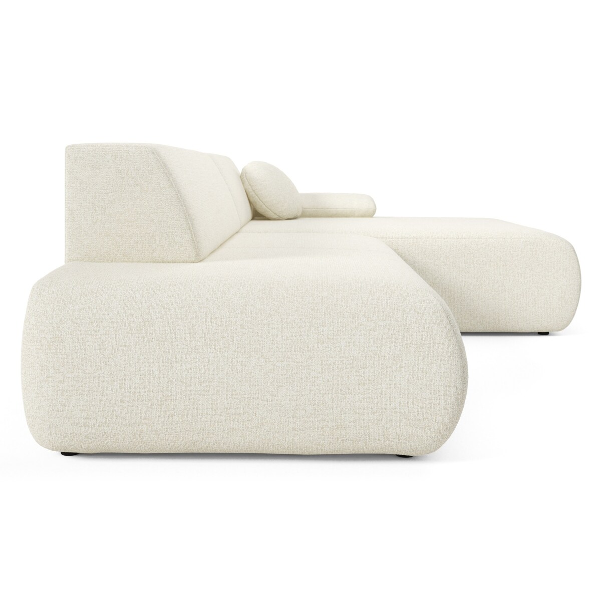 Narożnik rozkładany PENTI z pojemnikiem na pościel, prawy, ecru