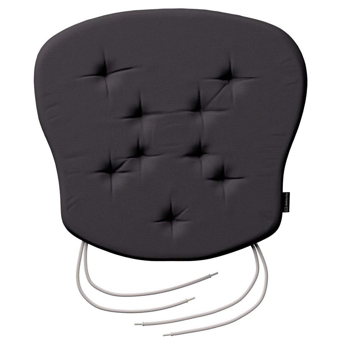 Poduszka na krzesło Filip, Black (czarny), 41 x 38 x 3,5 cm, Cotton Panama