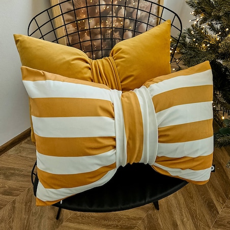 Poduszka XMAS wzór XM46 | Kokarda musztardowa 40 x 60 cm