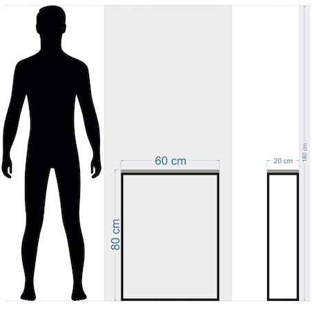 Konsola loftowa czarna 60x80x20cm pojedyncza
