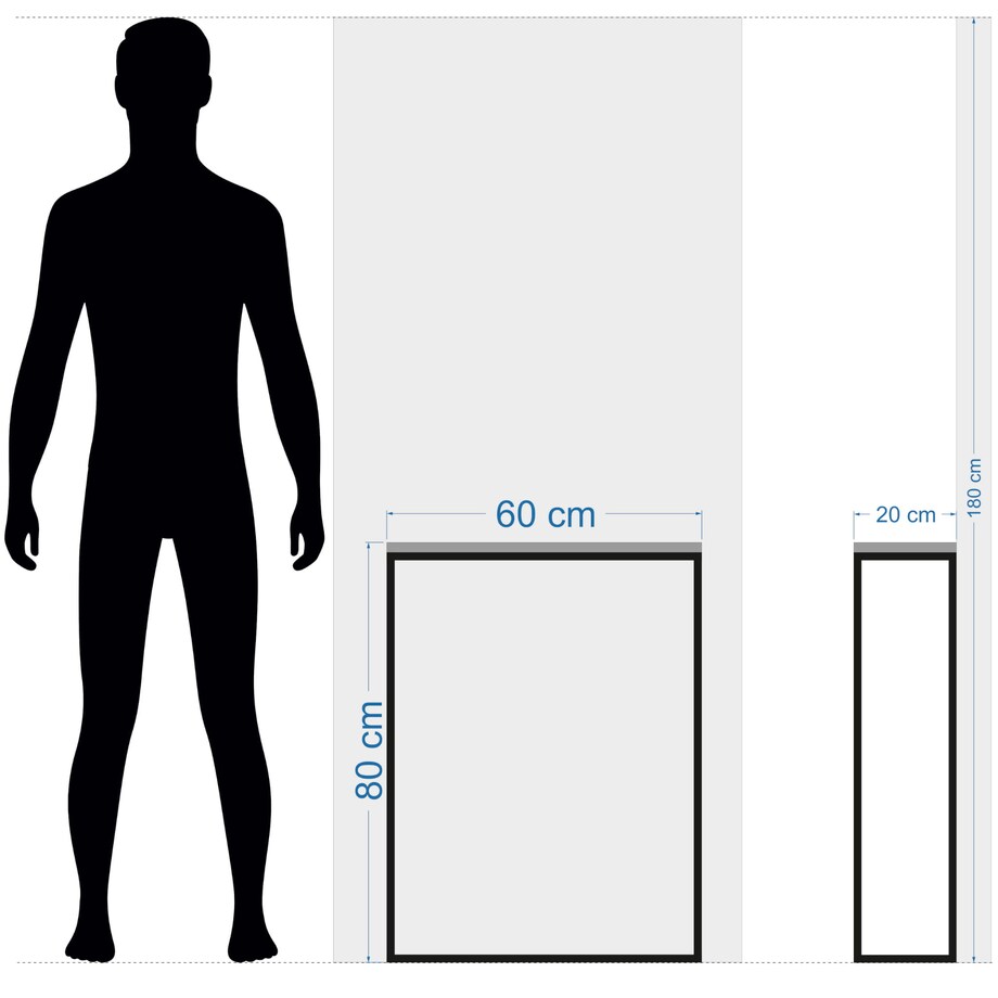 Konsola loftowa czarna 60x80x20cm pojedyncza