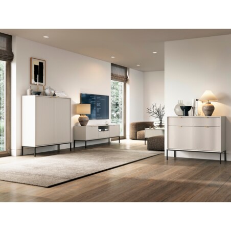 Komoda NEW do przedpokoju KSZ104 - kaszmirowa+ st. czarny