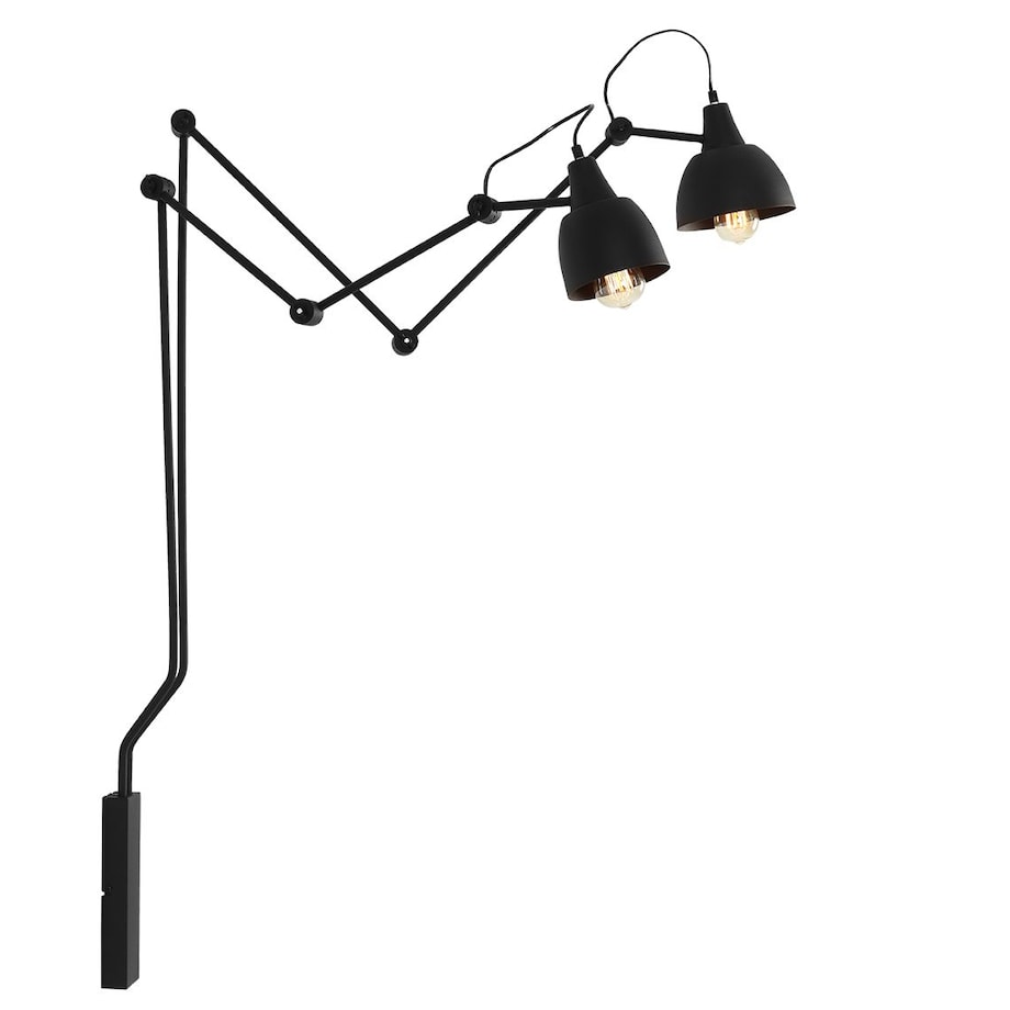 Czarny kinkiet pokojowy Aida 842D Aldex ruchoma lampa ścienna metalowa