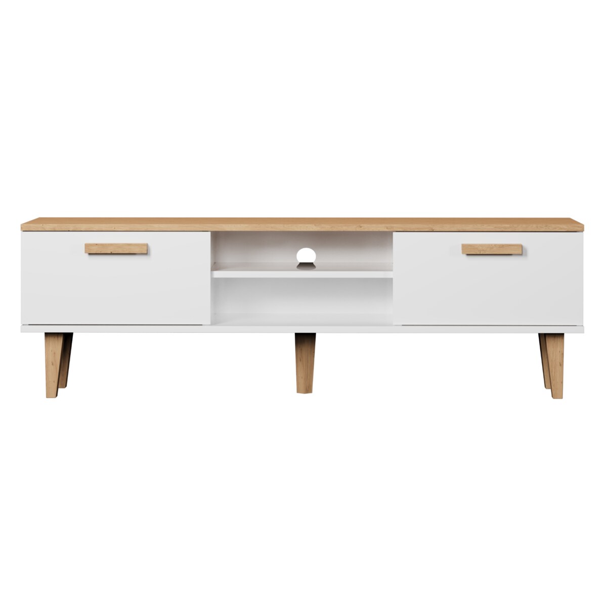 Szafka RTV Denver 160 biały & hikora