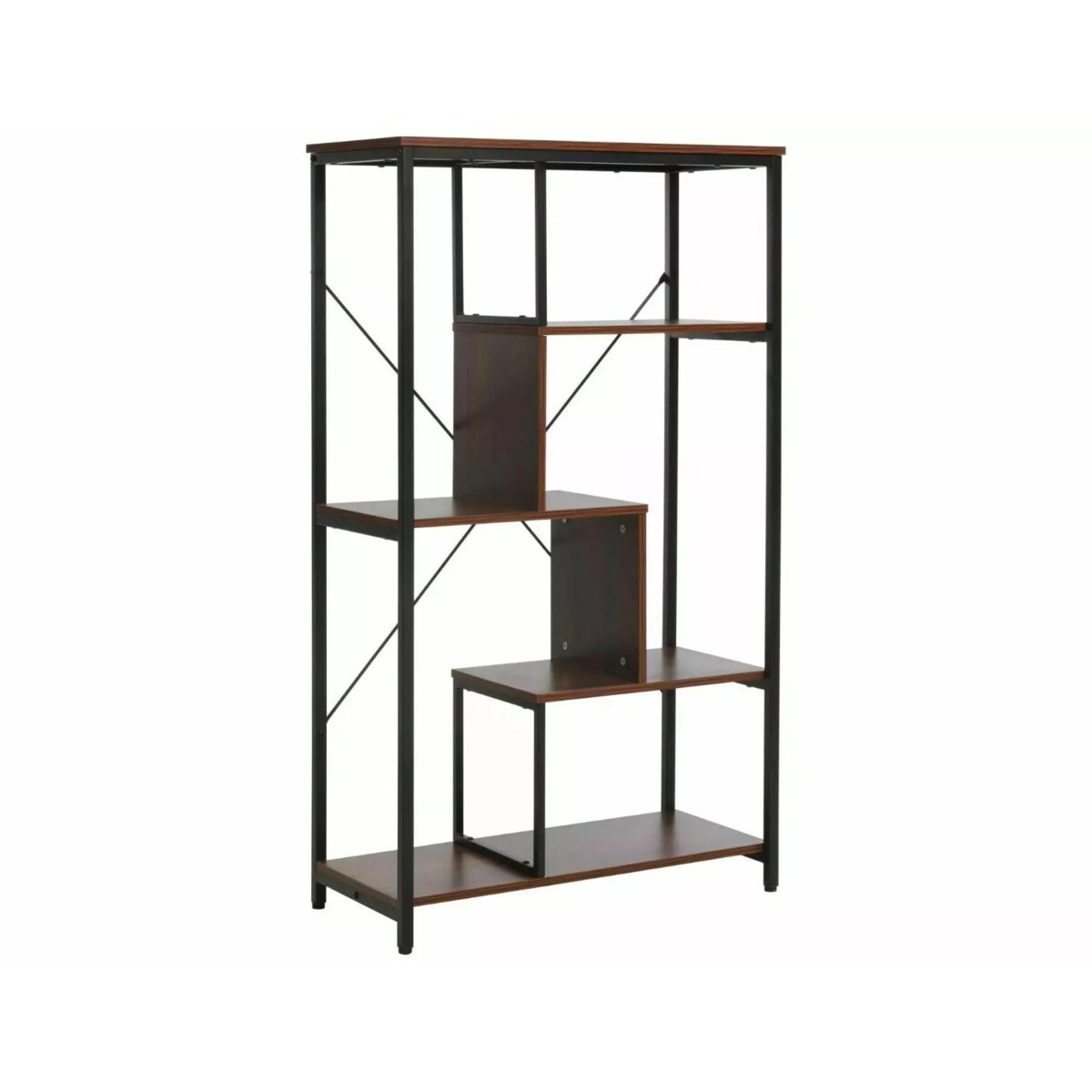 Regał na książki NET B ciemny orzech/czarny mat