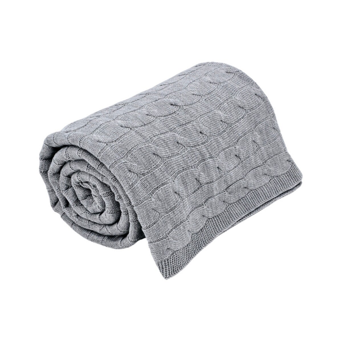 Koc dzianinowy kaszmir 150x200 cm – VERONA POPIEL