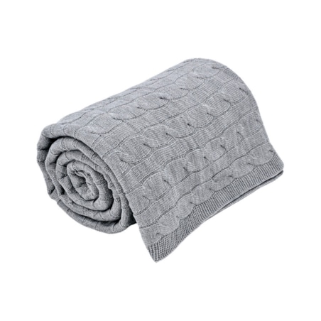 Koc dzianinowy kaszmir 150x200 cm – VERONA POPIEL