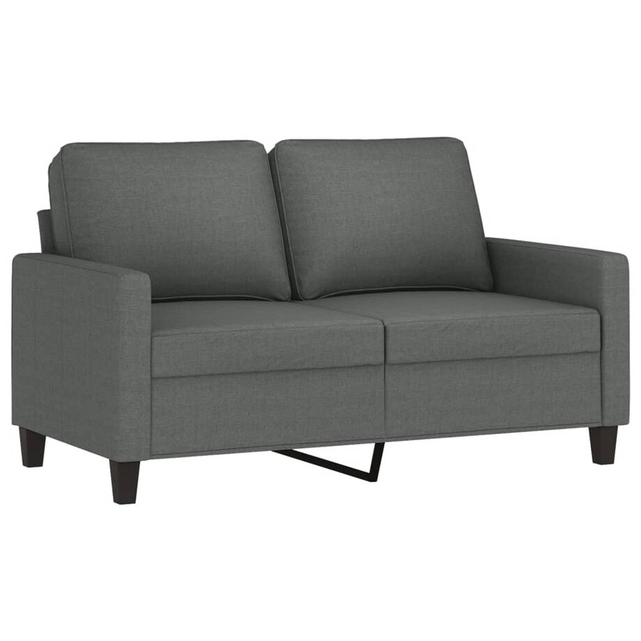 vidaXL Sofa 2-osobowa, ciemnoszara, 120 cm, tapicerowana tkaniną