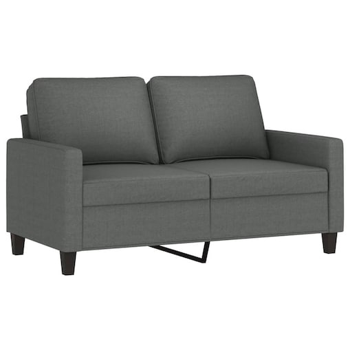 vidaXL Sofa 2-osobowa, ciemnoszara, 120 cm, tapicerowana tkaniną