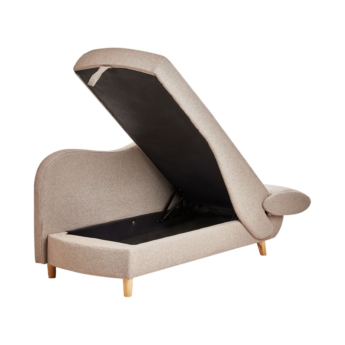 Szezlong z pojemnikiem prawostronny jasnobrązowy MERI II