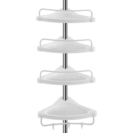 Półka Łazienkowa Teleskopowa Biały, Srebrny