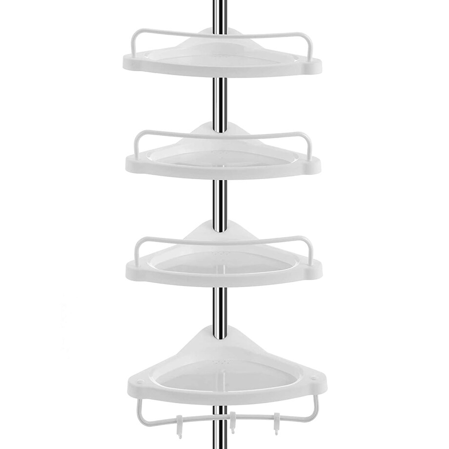 Półka Łazienkowa Teleskopowa Biały, Srebrny