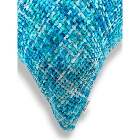 Niebieska - turkusowa poduszka dekoracyjna 50x50 Stella - melanż