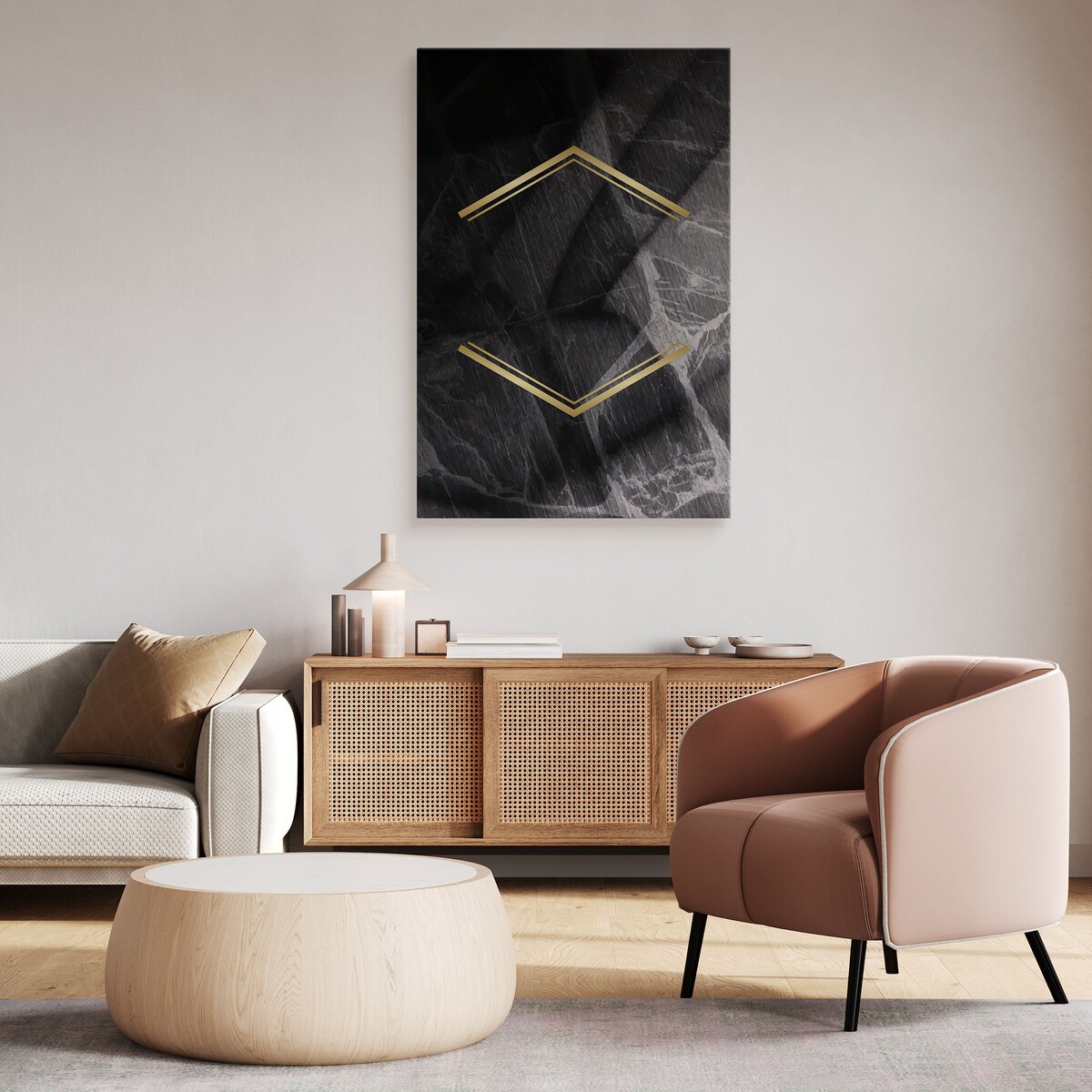 Obraz Abstrakcyjny Czarny Marmur 30x40cm