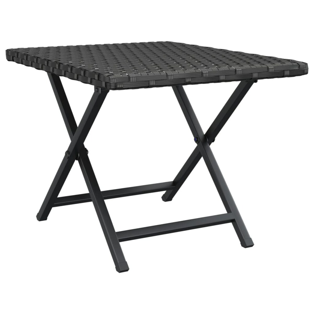 vidaXL Składany stolik, czarny, 45x35x32 cm, polirattan