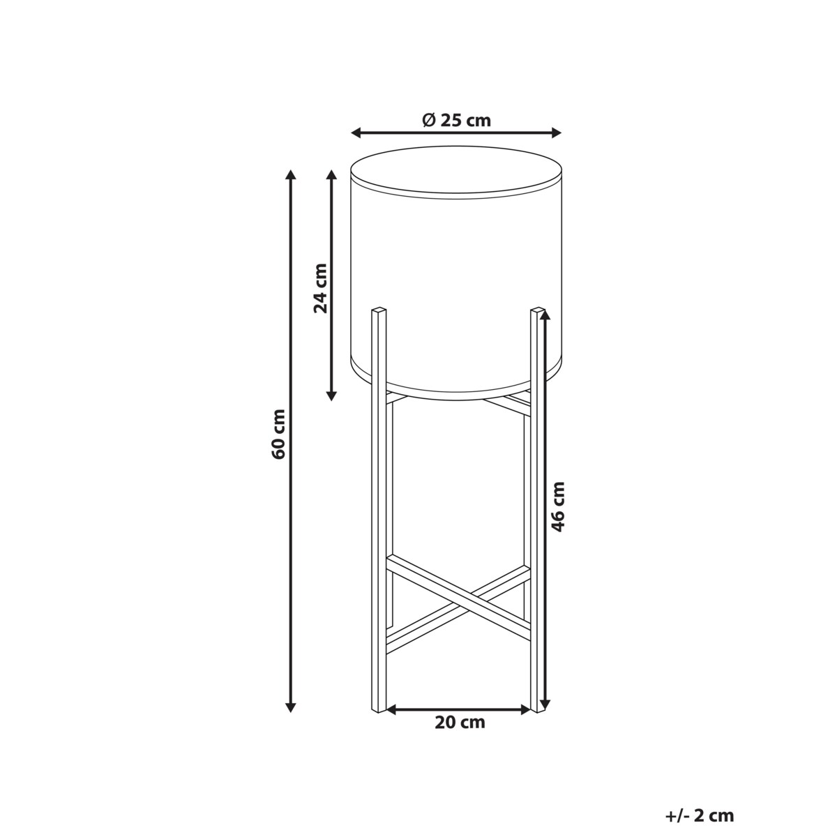 Doniczka na stojaku metalowa beżowa FALLOPIA