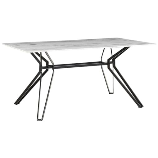Stół do jadalni szklany 160 x 90 cm efekt marmuru z czarnym BALLINA