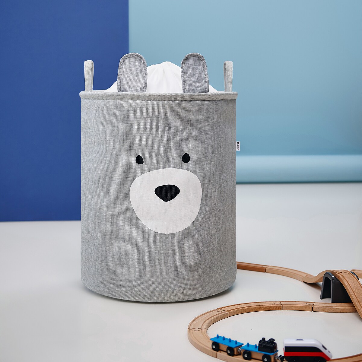 kosz na zabawki sipo, wersja premium, zamykany na ściągacz, miś, xxl