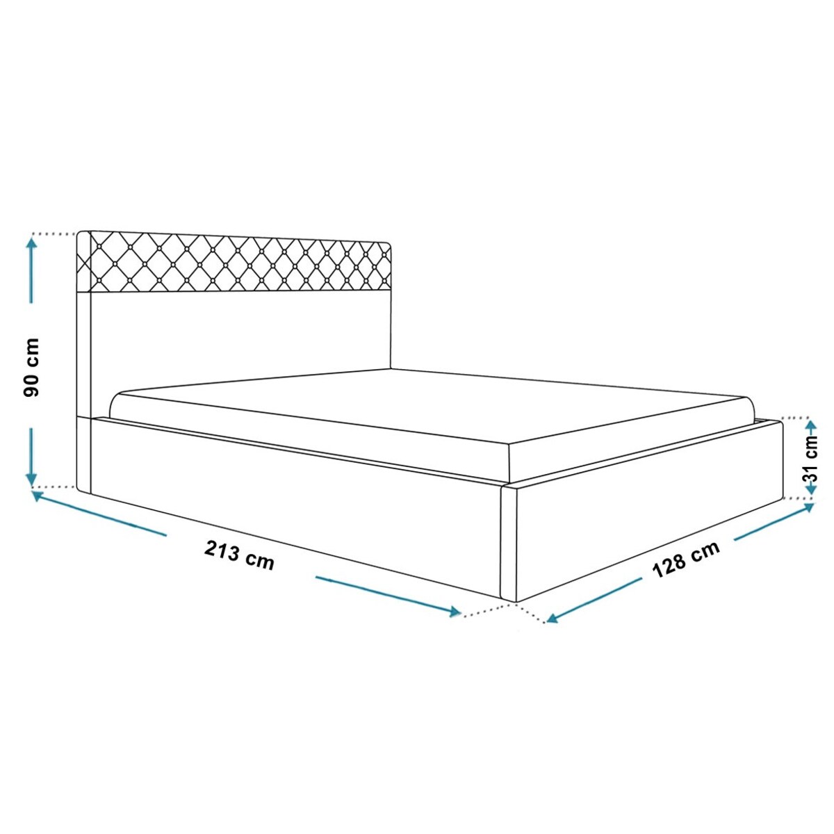 Łóżko tapicerowane 120x200 OLDO 4 z pojemnikiem na pościel-szare