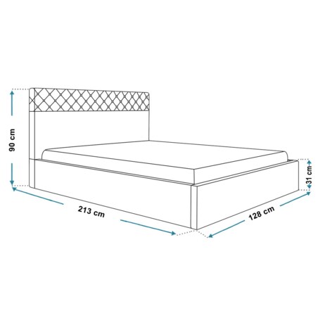 Łóżko tapicerowane 120x200 OLDO 4 z pojemnikiem na pościel-szare