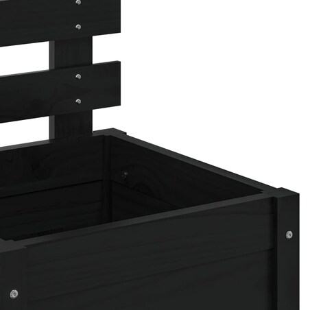 vidaXL Donica ogrodowa z trejażem, czarna, 39x39,5x114 cm, lita sosna