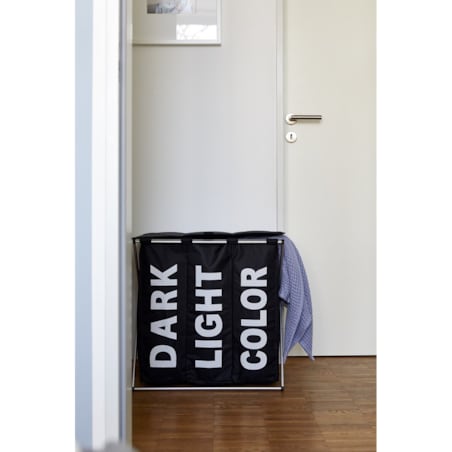 Kosz na pranie zamykany duży TRIO TOP 118 l, pojemnik na brudną odzież 3 komory, WENKO