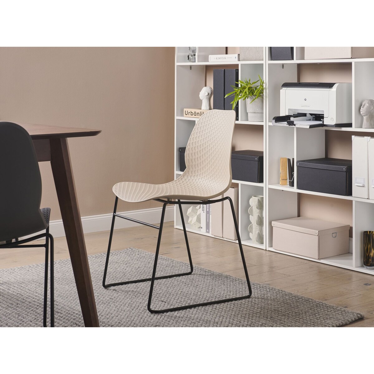 Zestaw 4 krzeseł do jadalni beżowy PANORA