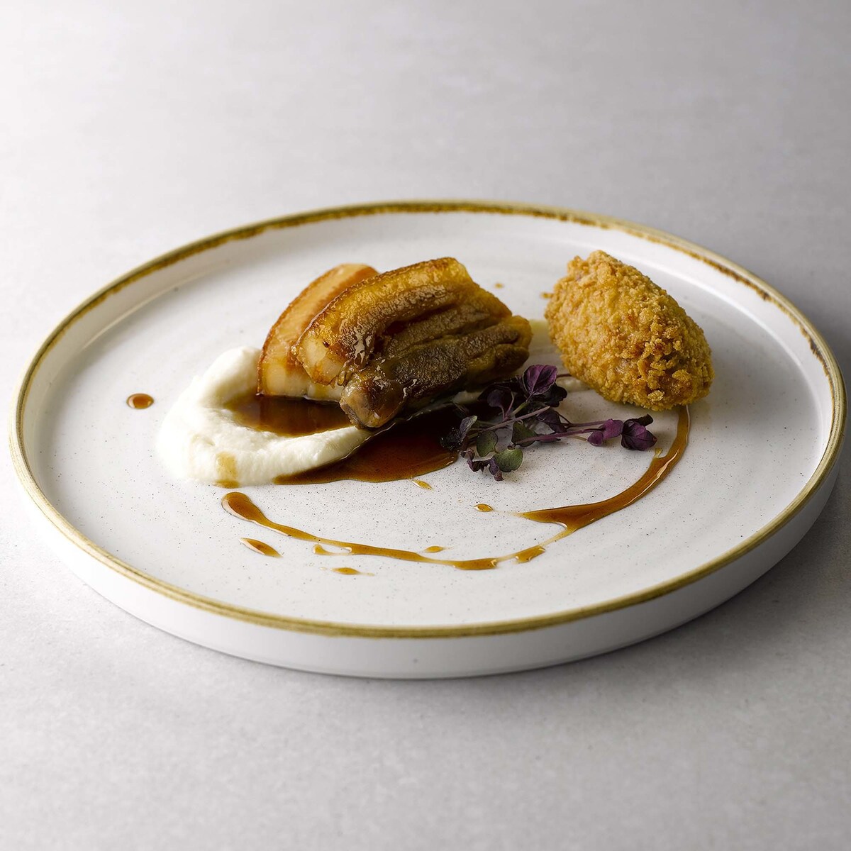 Talerz płytki z rantem Stonecast Barley White 260 mm x (H)20