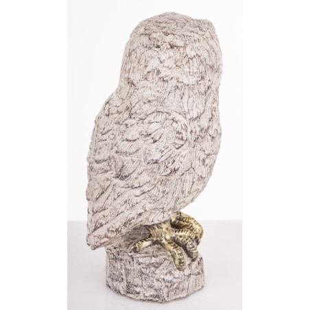 Dekoracja - biała sowa 23,5x11,5x11 cm UGLE