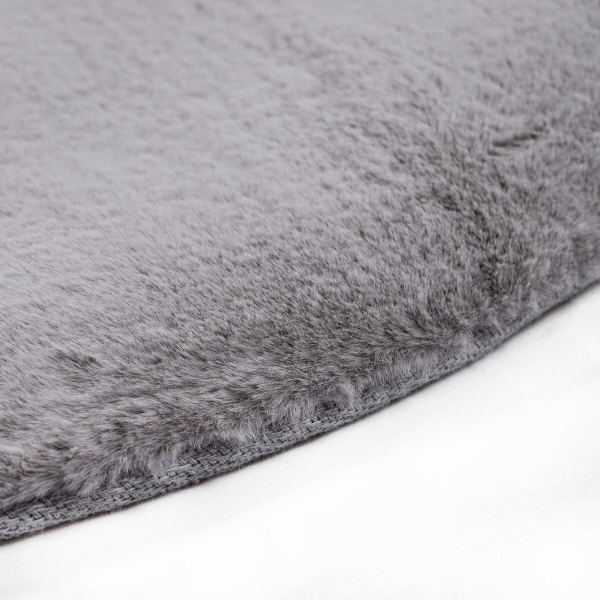 Dywan Rabbit okrągły Szary Futro Królika Topila 4000 futrzany 160x160