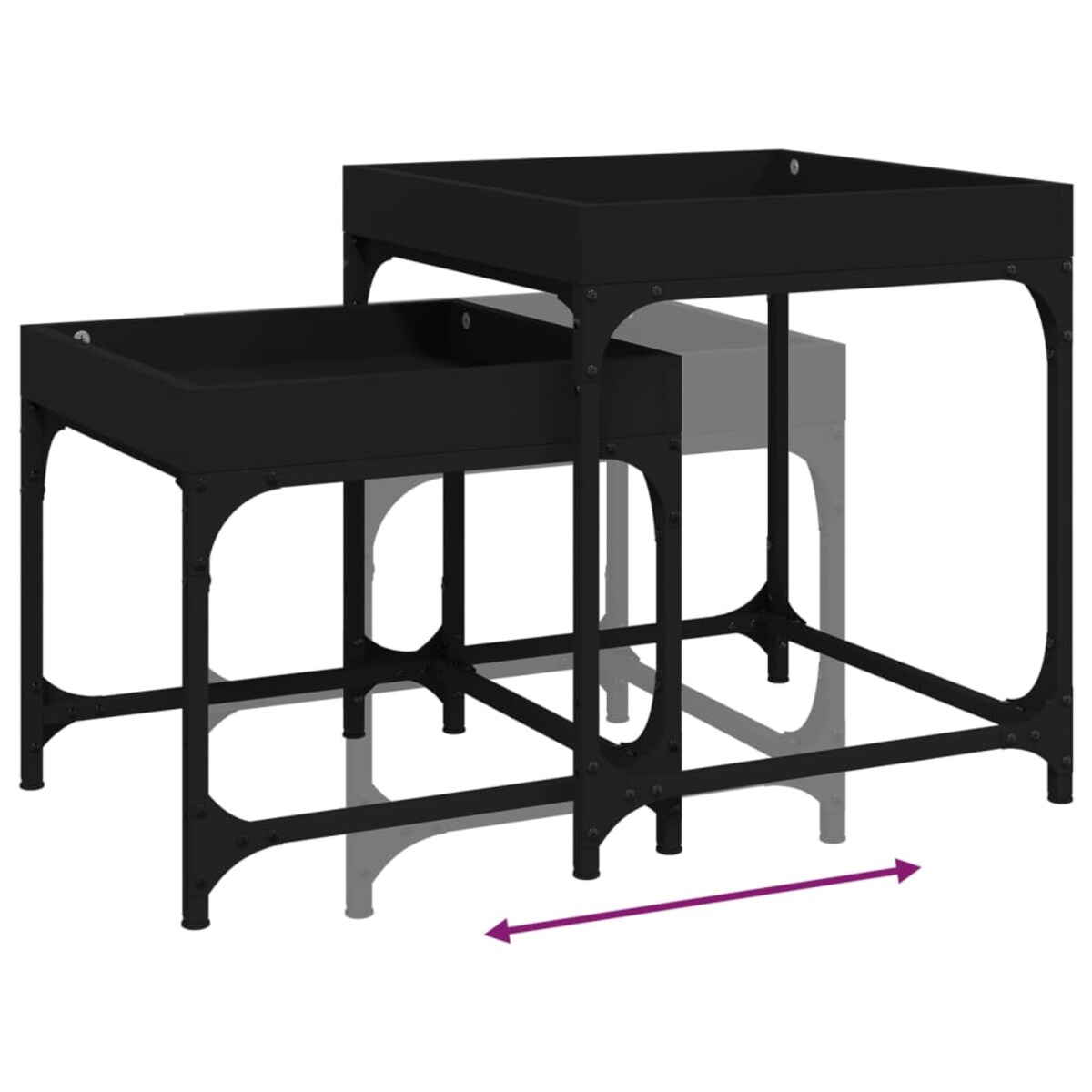 vidaXL Stoliki boczne, 2 szt., czarne, materiał drewnopochodny