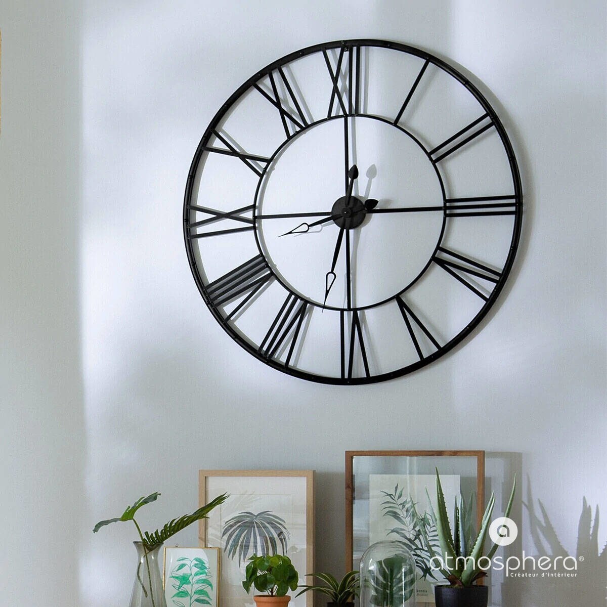 Zegar na ścianę metalowy z cyframi rzymskimi, Ø 70 cm, Atmosphera