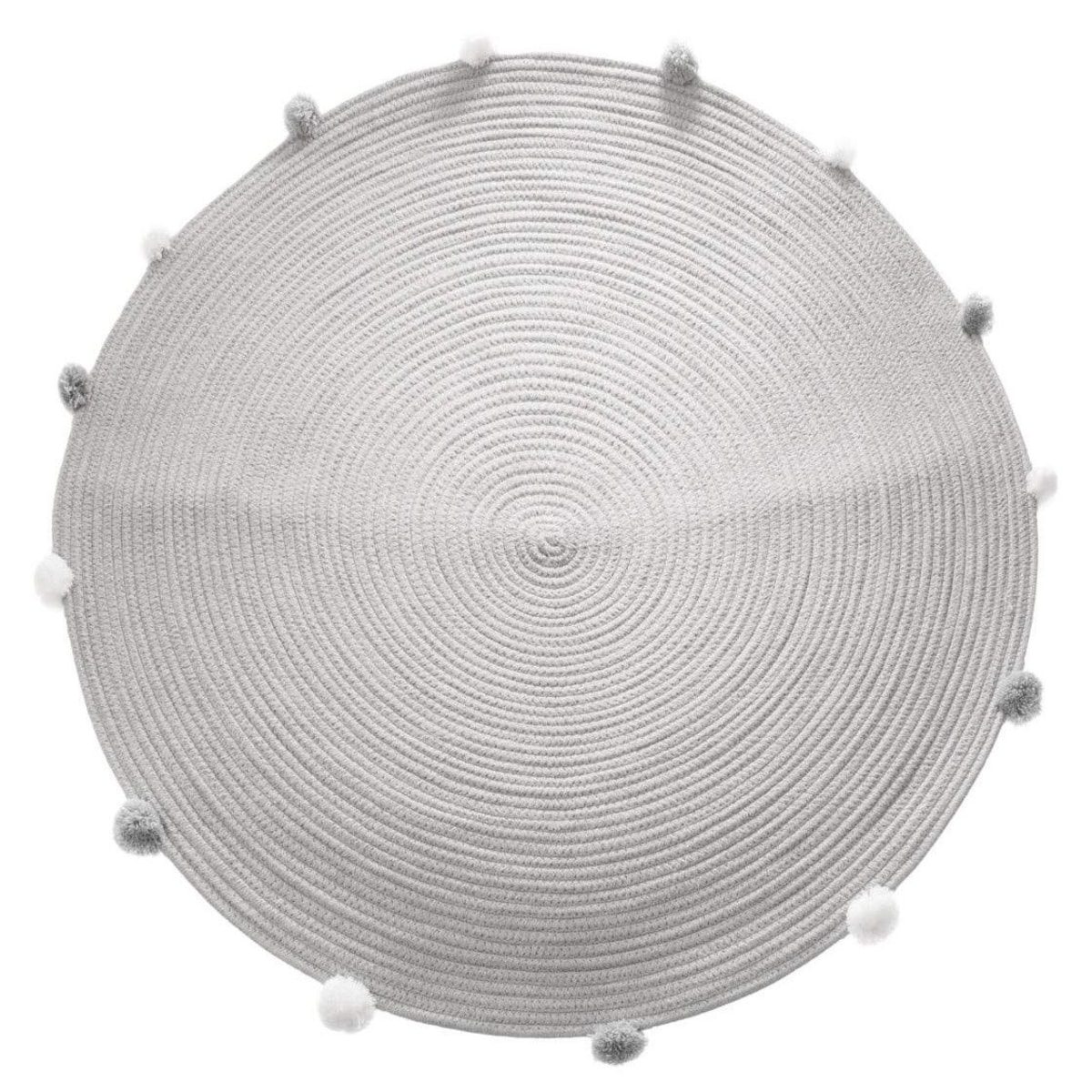 Dywan do pokoju dziecięcego z pomponami, Ø 90 cm