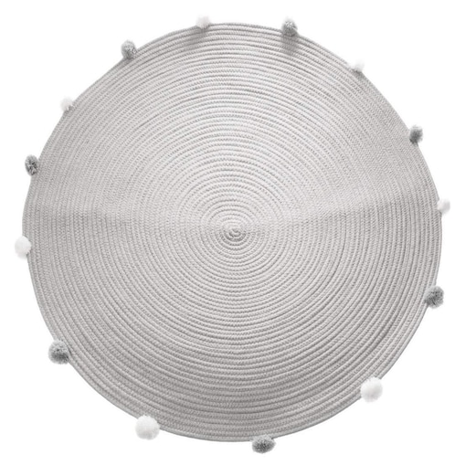 Dywan do pokoju dziecięcego z pomponami, Ø 90 cm