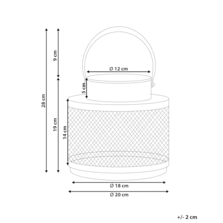 Lampion metalowy 19 cm czarny YAMDENA
