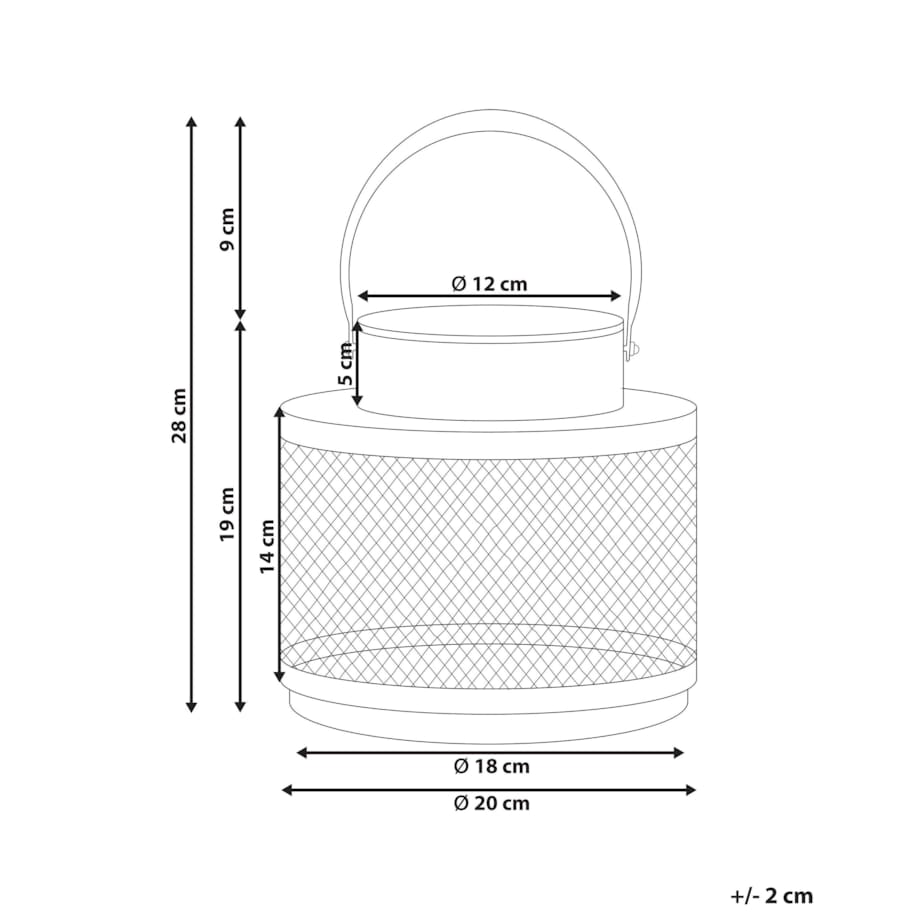 Lampion metalowy 19 cm czarny YAMDENA