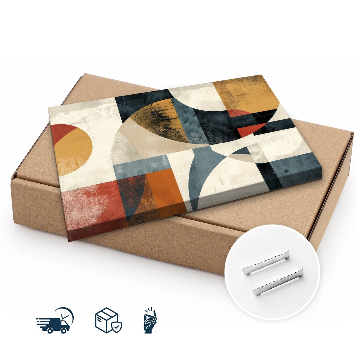 Obraz Canvas Do Sypialni Abstrakcja Barwne Kształty Geometryczne 70x50cm