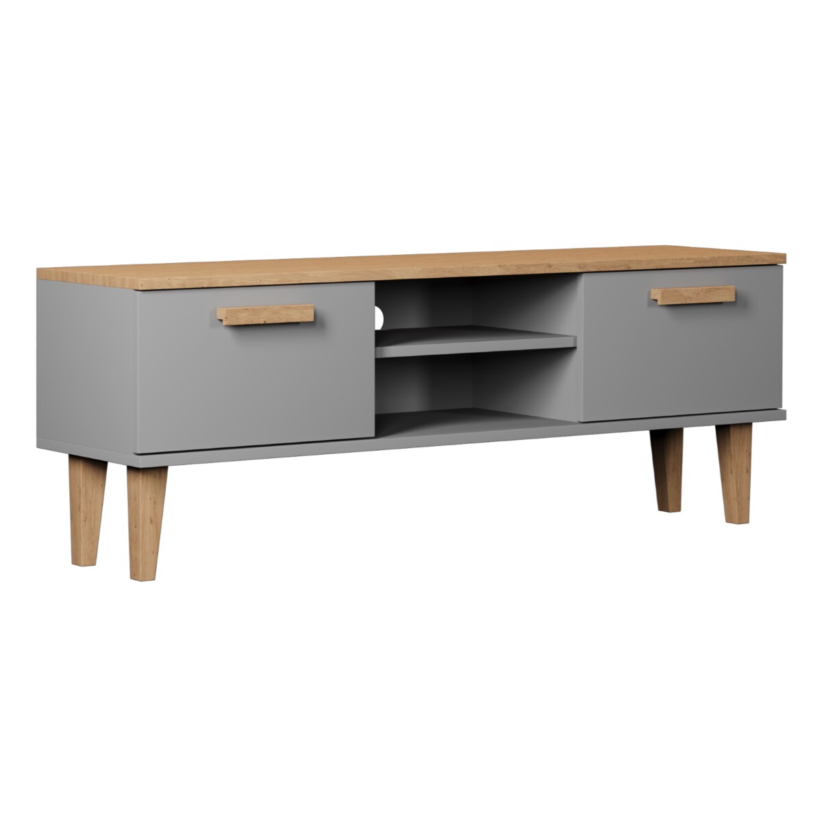 Szafka RTV Denver 120 szary chinchilla & hikora