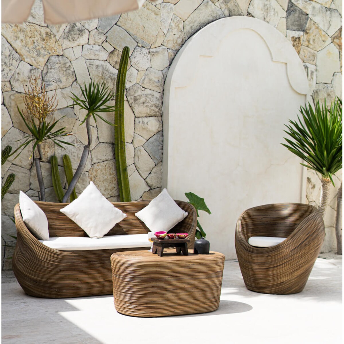 Sofa rattanowa Tegal ciemny Monnarita