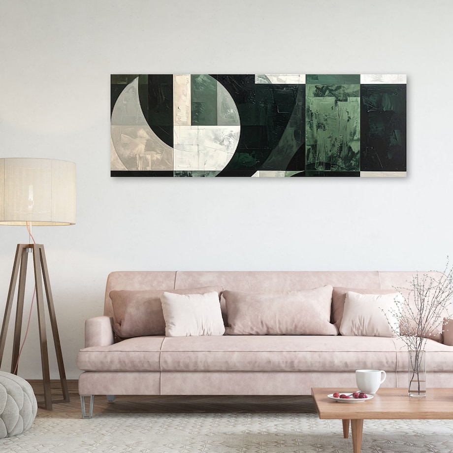 Obraz do salonu sypialni biura loftu, Zielona geometryczna abstrakcja