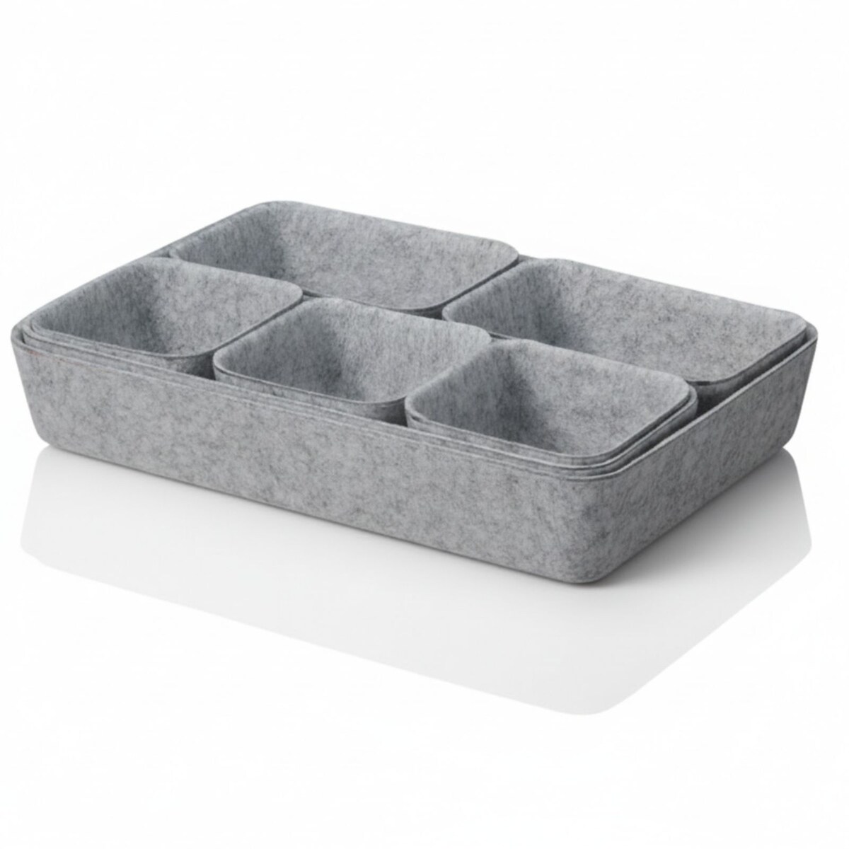 Organizer do szuflady filcowy SMART, 7 pudełek